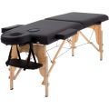 Portable Massage Bed with Wooden Legs - Pink