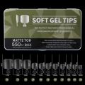 Toe - Full Cover Soft Gel Nail Tips - 550pcs - Matte Clear - Box