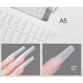 Coffin - XL Long Half Cover Nail Tips - (A5) - 240pcs - Box - Clear
