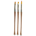 Nail Art Brush Set - Rose Gold Wire Stem - 3pcs