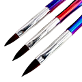 Acrylic Brush - Metalic Rainbow Stem - 3pcs