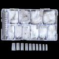 Full / Squoval - French - Nail Tips - 500pcs - Box - Clear