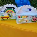 COCOMELON PARTY PACK 5 BOXES only, personalized kiddies birthday party themed decor party boxes c...