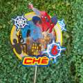 SPIDERMAN CAKE TOPPER birthday party themed decor glitter shaker style personalized with name and...