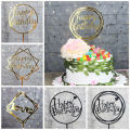 Happy Birthday Cake Topper - Plain, Acrylic