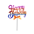 Fancy Happy Birthday Cake Toppers - Plain, Acrylic