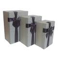 Gift Boxes - Rectangle, Grey with Black Bow