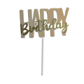 Fancy Happy Birthday Cake Toppers - Plain, Acrylic