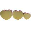 Valentine's Gift Boxes - Heart, Red with Gold Lid