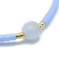 Blue Agate Seed & Bead Adjustable Bracelet