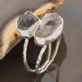 Twin Diamonds: Rough Herkimer Diamond Sterling Silver Ring