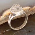 Raw Elegance: Rough Herkimer Diamond Sterling Silver Ring