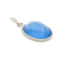 Radiant Reversible Blue Chalcedony Sterling Silver Necklace