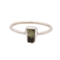 Moldavite Sterling Silver Ring - Size N