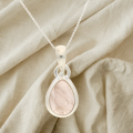 Enchanted Echoes: Rose Quartz Sterling Silver Necklace