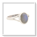 Serene Radiance: Sterling Silver Labradorite Ring