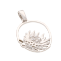 Silver Oval Protea Necklace