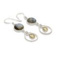 Gem Duets: Labradorite & Citrine Sterling Silver Earrings