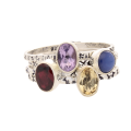 Stacks of Style: Purple Amethyst Oval Sterling Silver Stackable Ring