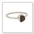 Moldavite Sterling Silver Ring - Size Q
