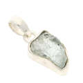 Nature's Treasures: Raw Aquamarine Sterling Silver Necklace