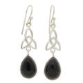 Celtic Teardrops Elegance: Black Onyx Sterling Silver Earrings