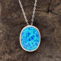 Firelight Collection: Oval Synthetic Opal Necklace