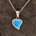 Cupid's Fire: Heart Synthetic Opal Necklace