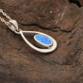 Enchanted Raindrop: Heart Synthetic Opal Necklace