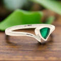 Timeless Treasures: Trillion Green Chalcedony Ring