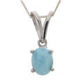 Larimar Claw Set Sterling Silver Necklace