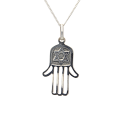 Hamsa Hand Sterling Silver Necklace