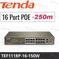Tenda 16 Port GB Desktop - TEG1116P-16-150W - Smart Managed Switch with POE