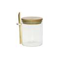 Glass Jar With Bamboo Lid & Spoon