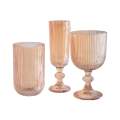 Ribbed Amber Wine Glass
