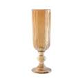 Ribbed Amber Glass Champagne Flute