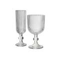 Clear Ribbed Wine Glass
