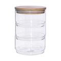 Stackable Glass Containers with Bamboo Lid