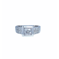 9ct White Gold Princess Cut Engagement Wedding Ring Size Q 1604367