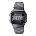 Casio Vintage Digital Watch A168WGG-1ADF Black Dial On Stainless Steel