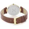 Daniel Klein Premium Watch DK11217-4 Gold Plated Stainless Steel Head With Gold Dial On Faded Red Le