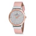 Daniel Klein Premium Watch DK12052-4 Stainless Steel Head With Rose Plated Bezel Silver Shimmer Dial