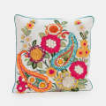 Embroidered Cushion -  Paisley White