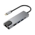 5 in 1 TYPE- C Hub Adapter with 4K HDMI Output- Grey