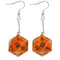 Aurora Dice Earring | D20 Galaxy Orange