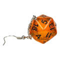 Aurora Dice Earring | D20 Galaxy Orange