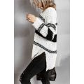 Striped Colourblock V-neck Long Sleeve Knitted Sweater