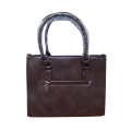 Cotton Road Handbag - 3 Sections - Brown & Protea