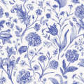 Scarf - blue & white floral print
