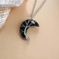 Moon / Crescent Necklace - Obsidian